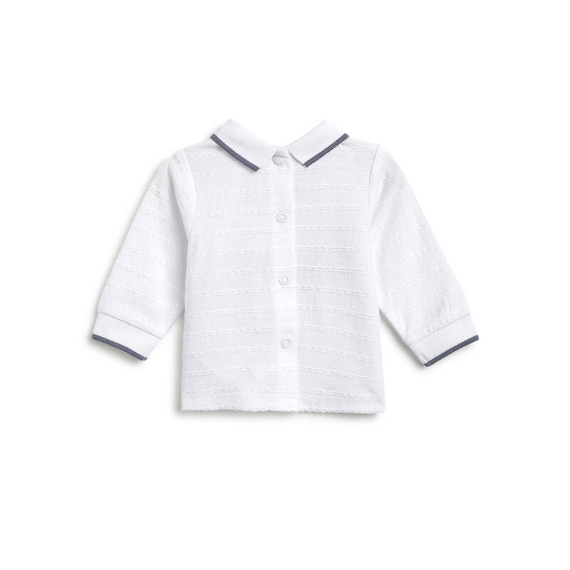 Boys Dark Light Blue Baby's Smock with Leggings image number 1